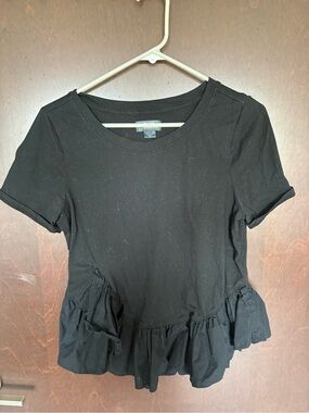 Maeve Women’s Black Peplum Short Sleeve Top -